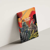 New Zealand and Australia ANZAC Day Canvas Wall Art Sliver Fern Kakapo With Golden Wattle Kangaroo LT14 - Polynesian Pride