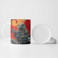 New Zealand and Australia ANZAC Day Ceramic Mug Sliver Fern Kakapo With Golden Wattle Kangaroo LT14 - Polynesian Pride