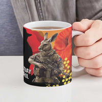New Zealand and Australia ANZAC Day Ceramic Mug Sliver Fern Kakapo With Golden Wattle Kangaroo LT14 - Polynesian Pride