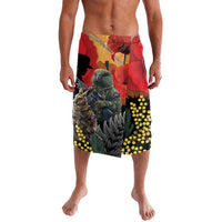 New Zealand and Australia ANZAC Day Lavalava Sliver Fern Kakapo With Golden Wattle Kangaroo LT14 Gold - Polynesian Pride