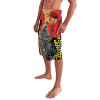 New Zealand and Australia ANZAC Day Lavalava Sliver Fern Kakapo With Golden Wattle Kangaroo LT14 - Polynesian Pride