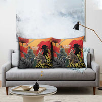 New Zealand and Australia ANZAC Day Pillow Cover Sliver Fern Kakapo With Golden Wattle Kangaroo LT14 - Polynesian Pride