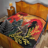 New Zealand and Australia ANZAC Day Quilt Sliver Fern Kakapo With Golden Wattle Kangaroo LT14 - Polynesian Pride