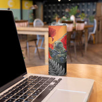 New Zealand and Australia ANZAC Day Skinny Tumbler Sliver Fern Kakapo With Golden Wattle Kangaroo LT14 - Polynesian Pride