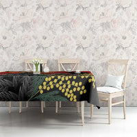 New Zealand and Australia ANZAC Day Tablecloth Sliver Fern Kakapo With Golden Wattle Kangaroo LT14 - Polynesian Pride