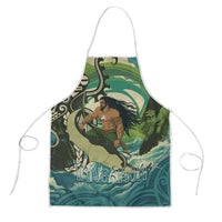 Aotearoa Tangaroa Atua Apron New Zealand God Of The Ocean LT14 Cyan - Polynesian Pride