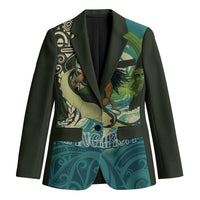 Aotearoa Tangaroa Atua Blazer New Zealand God Of The Ocean LT14 Unisex Cyan - Polynesian Pride