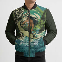 Aotearoa Tangaroa Atua Bomber Puffer Jacket New Zealand God Of The Ocean LT14 - Polynesian Pride