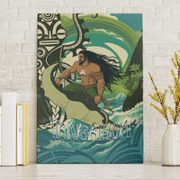 Aotearoa Tangaroa Atua Canvas Wall Art New Zealand God Of The Ocean LT14 Without Frame Cyan - Polynesian Pride