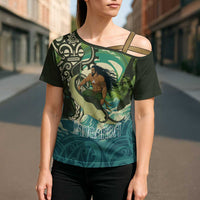 Aotearoa Tangaroa Atua Cross Shoulder Shirt New Zealand God Of The Ocean LT14 - Polynesian Pride