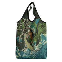 Aotearoa Tangaroa Atua Grocery Bag New Zealand God Of The Ocean LT14 - Polynesian Pride