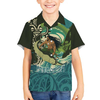 Aotearoa Tangaroa Atua Kid Hawaiian Shirt New Zealand God Of The Ocean LT14 Kid Cyan - Polynesian Pride