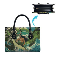 Aotearoa Tangaroa Atua Leather Bag New Zealand God Of The Ocean LT14 - Polynesian Pride