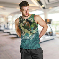 Aotearoa Tangaroa Atua Men Tank Top New Zealand God Of The Ocean LT14 Cyan - Polynesian Pride