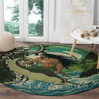 Aotearoa Tangaroa Atua Round Carpet New Zealand God Of The Ocean LT14 - Polynesian Pride