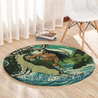 Aotearoa Tangaroa Atua Round Carpet New Zealand God Of The Ocean LT14 - Polynesian Pride