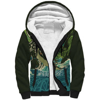 Aotearoa Tangaroa Atua Sherpa Hoodie New Zealand God Of The Ocean LT14 Unisex Cyan - Polynesian Pride