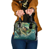 Aotearoa Tangaroa Atua Shoulder Handbag New Zealand God Of The Ocean LT14 One Size Cyan - Polynesian Pride