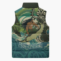 Aotearoa Tangaroa Atua Sleeveless Puffer Jacket New Zealand God Of The Ocean LT14 - Polynesian Pride