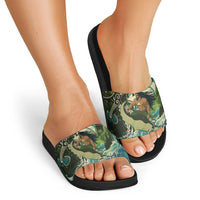 Aotearoa Tangaroa Atua Slide Sandals New Zealand God Of The Ocean LT14 - Polynesian Pride
