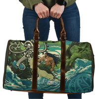 Aotearoa Tangaroa Atua Travel Bag New Zealand God Of The Ocean LT14 Cyan - Polynesian Pride