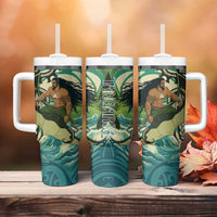 Aotearoa Tangaroa Atua Tumbler With Handle New Zealand God Of The Ocean LT14 - Polynesian Pride