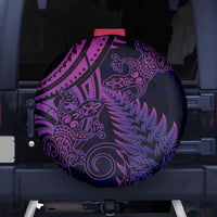 New Zealand Lizard Spare Tire Cover Silver Fern Aotearoa Maori Purple Version LT14 - Polynesian Pride