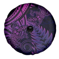 New Zealand Lizard Spare Tire Cover Silver Fern Aotearoa Maori Purple Version LT14 - Polynesian Pride