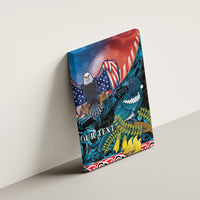 Personalised United States And New Zealand Canvas Wall Art USA Eagle With Kowhai Aotearoa Tui Bird LT14 - Polynesian Pride