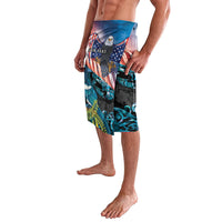 Personalised United States And New Zealand Lavalava USA Eagle With Kowhai Aotearoa Tui Bird LT14 - Polynesian Pride
