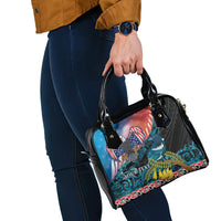 Personalised United States And New Zealand Shoulder Handbag USA Eagle With Kowhai Aotearoa Tui Bird LT14 - Polynesian Pride