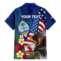 Personalised United States And Guam Family Matching Mermaid Dress and Hawaiian Shirt USA Eagle With Guahan Seal Tropical Vibes LT14 - Polynesian Pride