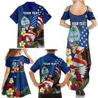 Personalised United States And Guam Family Matching Summer Maxi Dress and Hawaiian Shirt USA Eagle With Guahan Seal Tropical Vibes LT14 - Polynesian Pride