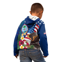 Personalised United States And Guam Kid Hoodie USA Eagle With Guahan Seal Tropical Vibes LT14 - Polynesian Pride