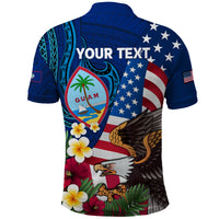 Personalised United States And Guam Polo Shirt USA Eagle With Guahan Seal Tropical Vibes LT14 - Polynesian Pride