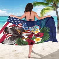 Personalised United States And Guam Sarong USA Eagle With Guahan Seal Tropical Vibes