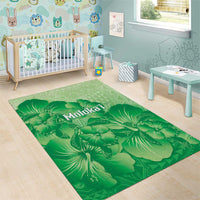 Aloha Hawaii Molokai Island Area Rug Hibiscus Tribal Honu Hawaiian Tattoo Green LT14 - Polynesian Pride