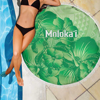Aloha Hawaii Molokai Island Beach Blanket Hibiscus Tribal Honu Hawaiian Tattoo Green LT14 - Polynesian Pride