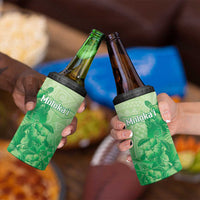 Aloha Hawaii Molokai Island 4 in 1 Can Cooler Tumbler Hibiscus Tribal Honu Hawaiian Tattoo Green LT14 - Polynesian Pride