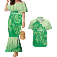 Aloha Hawaii Molokai Island Couples Matching Mermaid Dress and Hawaiian Shirt Hibiscus Tribal Honu Hawaiian Tattoo Green LT14 Green - Polynesian Pride