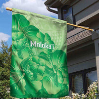 Aloha Hawaii Molokai Island Garden Flag Hibiscus Tribal Honu Hawaiian Tattoo Green LT14 - Polynesian Pride