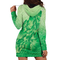 Aloha Hawaii Molokai Island Hoodie Dress Hibiscus Tribal Honu Hawaiian Tattoo Green LT14 - Polynesian Pride