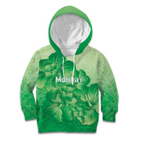 Aloha Hawaii Molokai Island Kid Hoodie Hibiscus Tribal Honu Hawaiian Tattoo Green LT14 Hoodie Green - Polynesian Pride