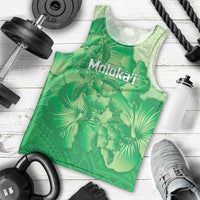 Aloha Hawaii Molokai Island Men Tank Top Hibiscus Tribal Honu Hawaiian Tattoo Green LT14 - Polynesian Pride