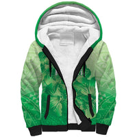 Aloha Hawaii Molokai Island Sherpa Hoodie Hibiscus Tribal Honu Hawaiian Tattoo Green LT14 Unisex Green - Polynesian Pride
