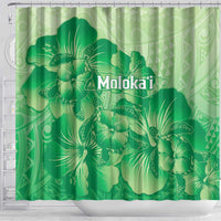 Aloha Hawaii Molokai Island Shower Curtain Hibiscus Tribal Honu Hawaiian Tattoo Green LT14 - Polynesian Pride