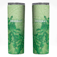 Aloha Hawaii Molokai Island Skinny Tumbler Hibiscus Tribal Honu Hawaiian Tattoo Green LT14 Green - Polynesian Pride