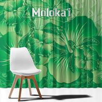 Aloha Hawaii Molokai Island Window Curtain Hibiscus Tribal Honu Hawaiian Tattoo Green LT14 - Polynesian Pride