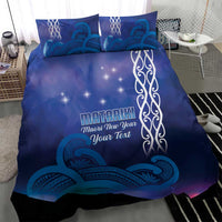 Personalised Matariki New Zealand Bedding Set Maori New Year Galaxy Koru Pattern