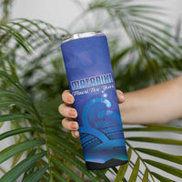 Personalised Matariki New Zealand Skinny Tumbler Maori New Year Galaxy Koru Pattern LT14 - Polynesian Pride